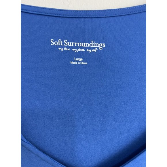 Soft Surroundings Blue Handkerchief Hem Long Midi Dress Large - Picture 3 of 6